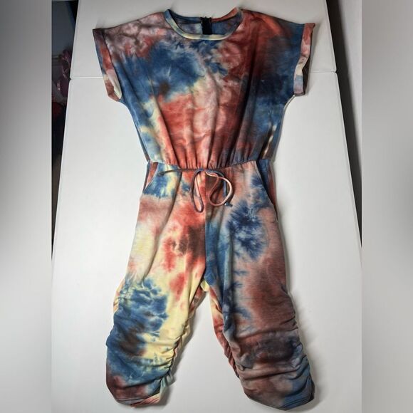 Tie Dye Romper With Pockets Approximately Size S-M - Picture 4 of 14